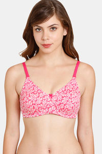 Buy Rosaline Everyday Double Layered Non Wired Medium Coverage T-Shirt Bra  With Transparent Straps - Violet Tulip at Rs.245 online