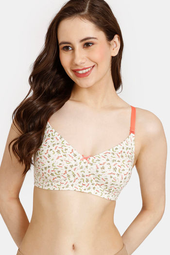 Buy Rosaline Everyday Double Layered Non Wired 3/4th Coverage T-Shirt Bra - Sugar Swizzle
