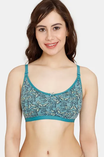 Buy Rosaline Everyday Double Layered Non Wired 3/4th Coverage T-Shirt Bra - Green Pente