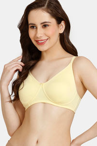 Buy Rosaline Everyday Double Layered Non Wired 3/4th Coverage T-Shirt Bra - Mellow Yellow
