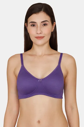 Buy Rosaline Everyday Double Layered Non Wired 3/4th Coverage T-Shirt Bra - Prism Violet