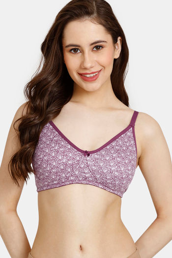 Buy Rosaline Everyday Double Layered Non Wired 3/4th Coverage T-Shirt Bra -  Grape Juice at Rs.280 online