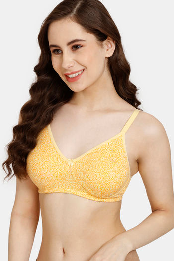 Buy Rosaline Everyday Double Layered Non Wired 3/4th Coverage T-Shirt Bra -  Salmon at Rs.280 online