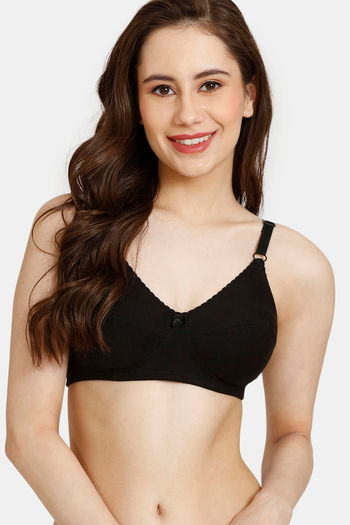 Buy Rosaline Everyday Double Layered Non Wired 3/4th Coverage Bra - Anthracite