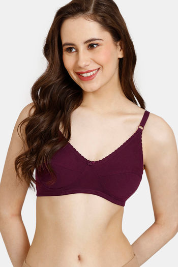 Buy Rosaline Everyday Double Layered Non Wired 3/4th Coverage Bra - Fig