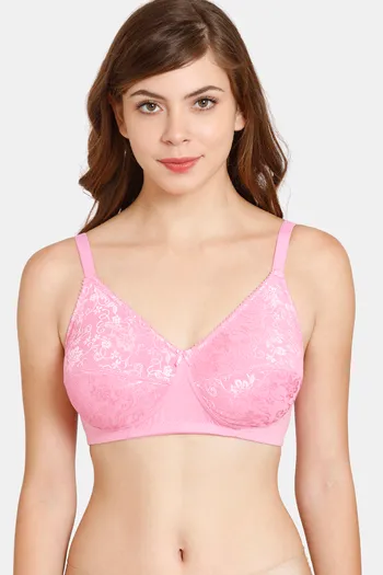Buy Zivame Conceal Petals Double Layered Non Wired 3/4th Coverage T-Shirt  Bra - Salmon Rose at Rs.337 online