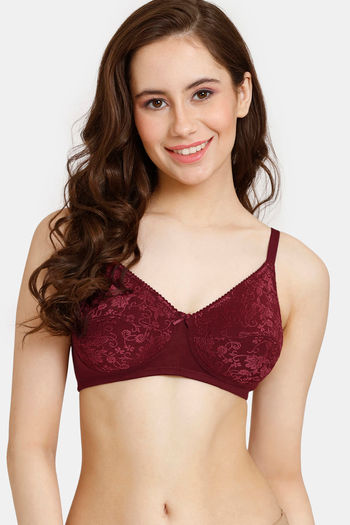 Rosaline Everyday Double Layered Non Wired 3/4th Coverage Lace Bra