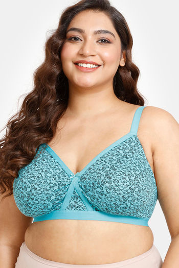 Buy Rosaline Everyday Double Layered Non-Wired 3/4th Coverage Super Support  Bra - Baltic Blue at