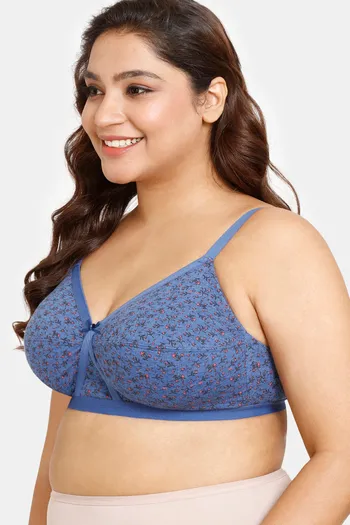 Buy Rosaline Everyday Double Layered Non-Wired 3/4th Coverage Super Support  Bra - Blue Quartz at Rs.325 online