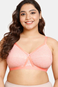 Buy Rosaline Everyday Double Layered Non-Wired 3/4th Coverage Supper Support Bra - Peach Art Pt