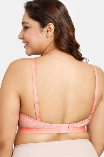 Rosaline Everyday Double Layered Non-Wired 3/4th Coverage Supper Support  Bra - Peach Art Pt