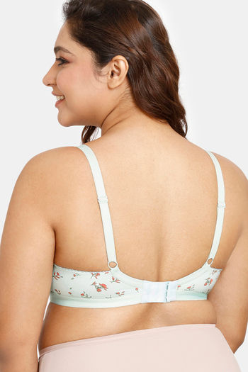 Buy Rosaline Everyday Double Layered Non Wired Full Coverage Super Support  Bra - Bleached Aqua at Rs.350 online