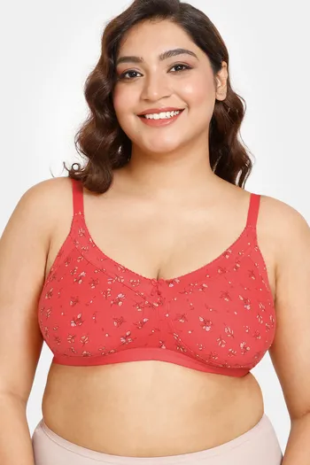 Buy Rosaline Everyday Double Layered Non Wired Full Coverage Super Support Bra - Hibiscus
