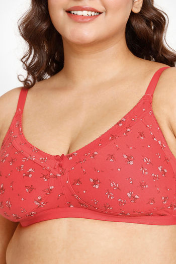 Buy Rosaline Everyday Double Layered Non Wired Full Coverage Super Support  Bra - Hibiscus at Rs.350 online
