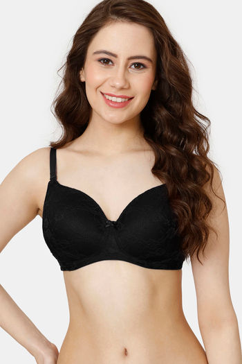 Rosaline Everyday Double Layered Non Wired 3/4th Coverage T-Shirt Bra -  Anthracite