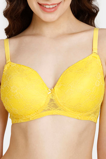Buy Zivame Rosaline Padded Non-Wired 3-4th Coverage Lace Bra
