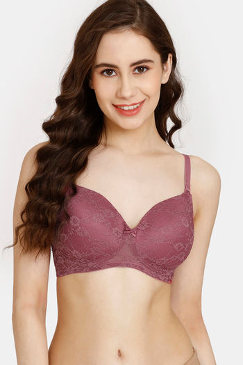 Buy Rosaline Padded Non Wired 3/4th Coverage Lace Bra - Malaga