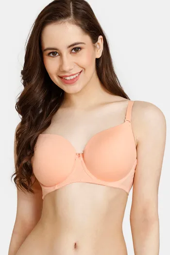 Buy Rosaline Padded Wired 3/4th Coverage T-Shirt Bra - Salmon
