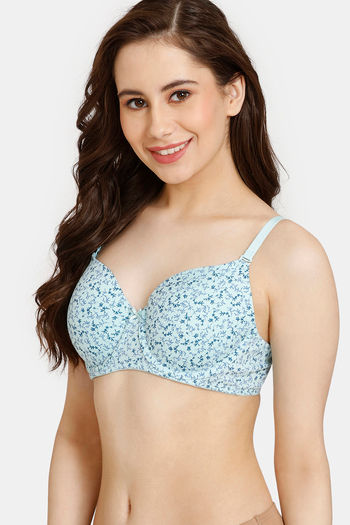 Buy Rosaline Padded Wired 3/4th Coverage T-Shirt Bra - Lilac Chiffon at  Rs.382 online
