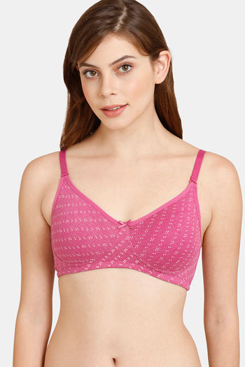 Buy Rosaline Everyday Double Layered Non Wired 3/4th Coverage T-Shirt Bra -  Fuchsia Red at Rs.260 online