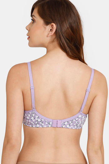 Buy Rosaline Everyday Double Layered Non-Wired 3/4th Coverage T-Shirt Bra - Violet  Tulip at Rs.292 online