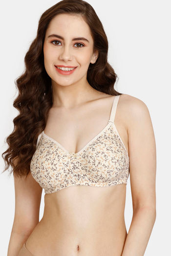 Rosaline Everyday Double Layered Non-Wired 3/4th Coverage T-Shirt Bra -  Whisper White