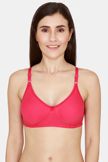 Buy Rosaline Everyday Double Layered Non Wired 3/4th Coverage T-Shirt Bra -  Magenta at Rs.180 online