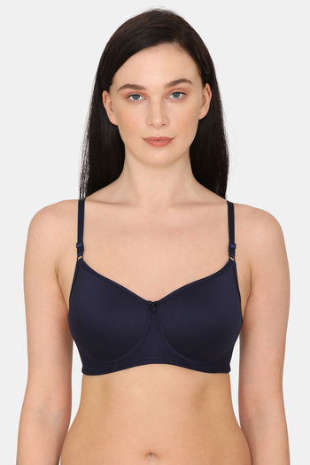 Buy Rosaline Padded Non Wired 3/4th Coverage T-Shirt Bra - Navy Blue at  Rs.225 online