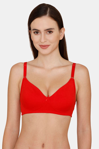 Buy Rosaline Everyday Double Layered Non-Wired Medium Coverage T-Shirt Bra - Barbados Cherry