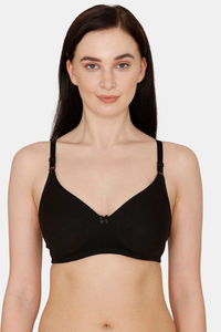 Buy Rosaline Everyday Double Layered Non Wired 3/4th Coverage T-Shirt Bra - Black