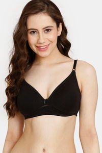 Buy Rosaline Everyday Double Layered Non Wired T-Shirt Bra - Black