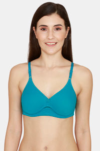 Buy Rosaline Everyday Double Layered Non Wired T-Shirt Bra -Peacock Green