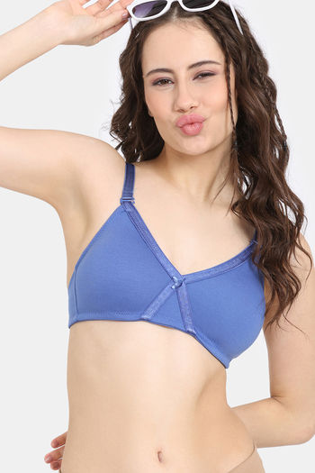 Buy Rosaline Everyday Double Layered Non Wired 3/4th Coverage T-Shirt Bra - Amparo Blue