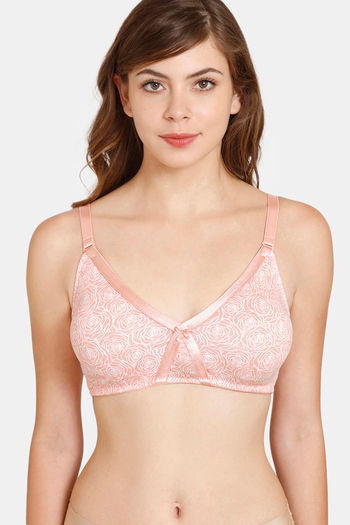 Buy Rosaline Everyday Double Layered Non-Wired 3/4th Coverage T-Shirt Bra -  Peach Pearl at Rs.315 online