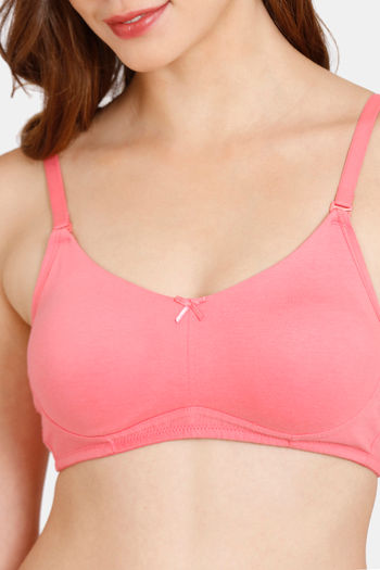 Buy Rosaline Girls Double Layered Non Wired 3/4th Coverage Bralette With  Elastic Strap - Festival Fuchsia at Rs.190 online