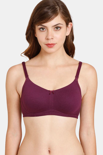Buy Rosaline Everyday Double Layered Non-Wired 3/4th Coverage T-Shirt Bra -  Winter Bloom at Rs.357 online