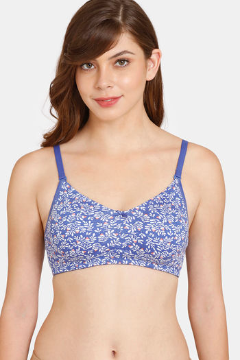 Buy Zivame Double Layered Non Wired 3/4th Coverage T-Shirt Bra - Sodalite  Blue online