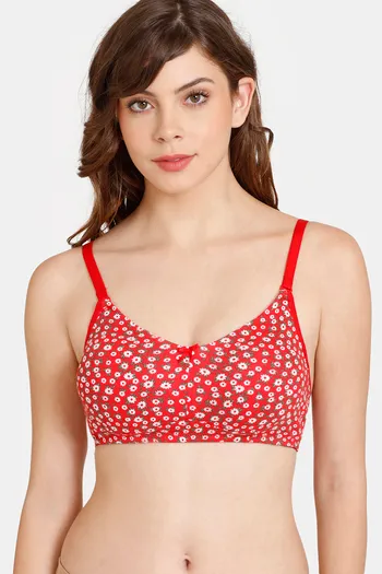 Buy Rosaline Cyber Grove Everyday Double Layered Non Wired 3/4th Coverage  Lace Bra - Ocean Cavern at Rs.325 online