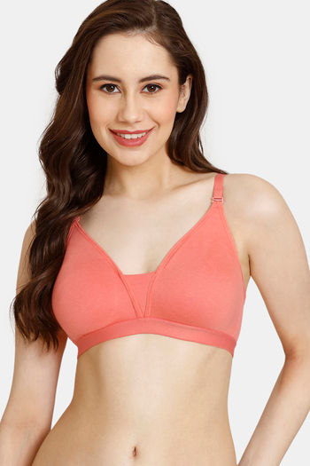 Buy Rosaline Everyday Double Layered Non Wired 3/4th Coverage T-Shirt Bra -  Georgia Peach at Rs.250 online