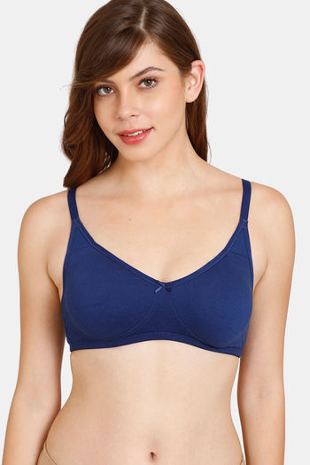 Buy Rosaline Everyday Double Layered Non-Wired 3/4th Coverage T-Shirt Bra - Blue Depth