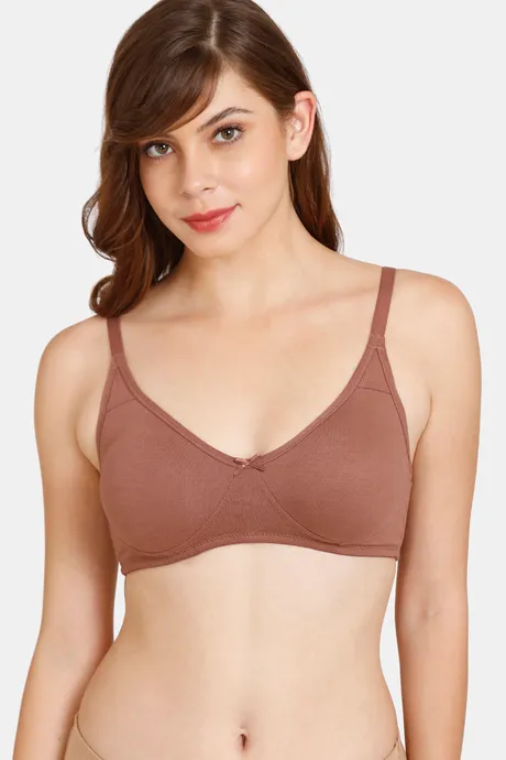 Buy Rosaline Everyday Double Layered Non-Wired 3/4th Coverage T-Shirt Bra -  Nutmeg at Rs.357 online