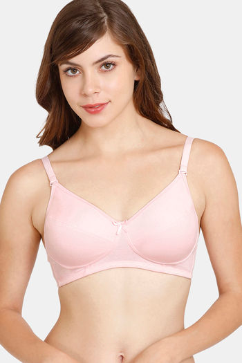 Buy Rosaline Everyday Double Layered Non Wired 3/4th Coverage T-Shirt Bra -  Powder Pink at Rs.280 online