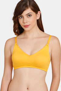 Buy Rosaline Everyday Double Layered Non-Wired 3/4th Coverage T-Shirt Bra - Marigold