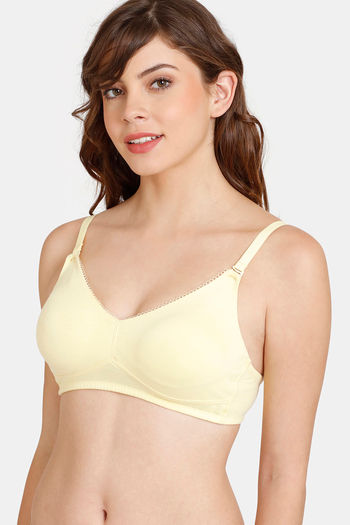 Buy Rosaline Everyday Double Layered Non-Wired 3/4th Coverage T-Shirt Bra - Mellow  Yellow at Rs.359 online