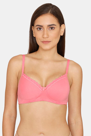 Buy Zivame Beautiful Basics Padded Non Wired 3/4th Coverage T-Shirt Bra -  Violet Tulip at Rs.493 online