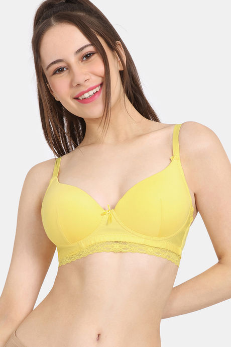 Buy Rosaline Padded Non-Wired Medium Coverage T-Shirt Bra - Aspen Gold at Rs .384 online