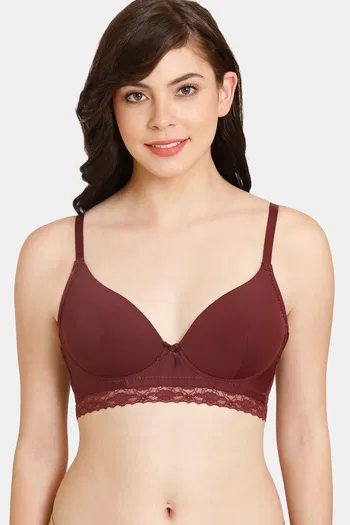Buy Floret Double Layered Wirefree Natural Lift T-Shirt Bra - Blue