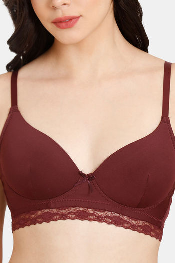 Buy Rosaline Padded Non-Wired Medium Coverage T-Shirt Bra - Fig at