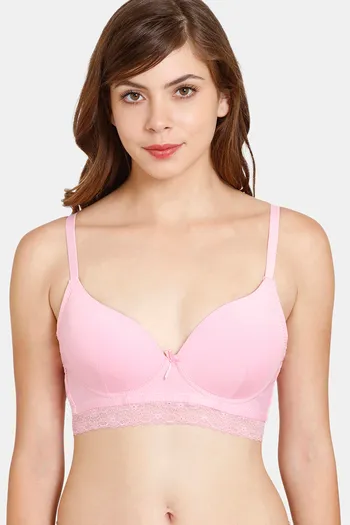 Buy Zivame Delicate Demi Coverage Blue Floral Lace Bra With Boyshort Panty  at Rs.1270 online