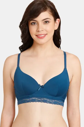 Buy Rosaline Women's Polyester Cotton Wire Free Casual Non-Padded Bra  (RO1292FASH00RED0032D_Red Plum at